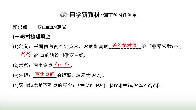 人教A版高中数学选择性必修第一册3-2-1双曲线及其标准方程课件第2页