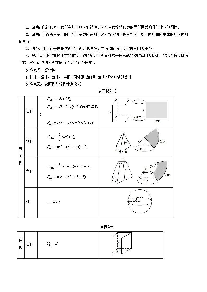 专题28 空间几何体的结构特征、表面积与体积（教师版）第3页