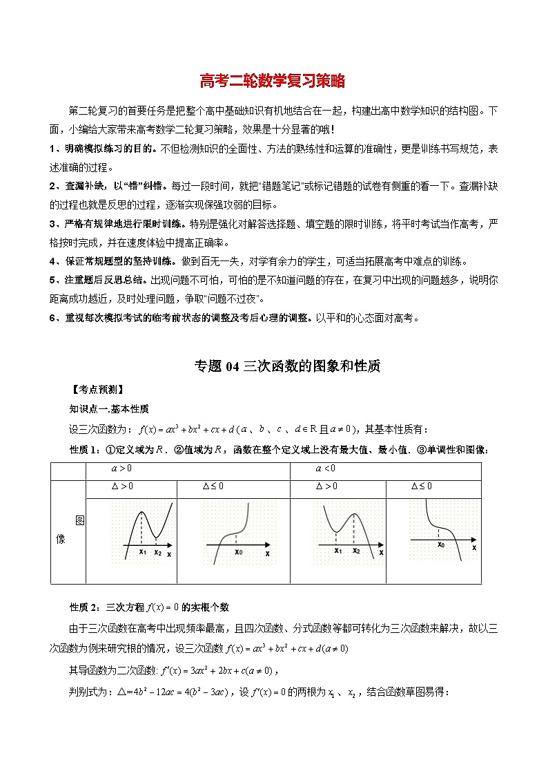 专题04 三次函数的图象和性质 （学生版）第1页