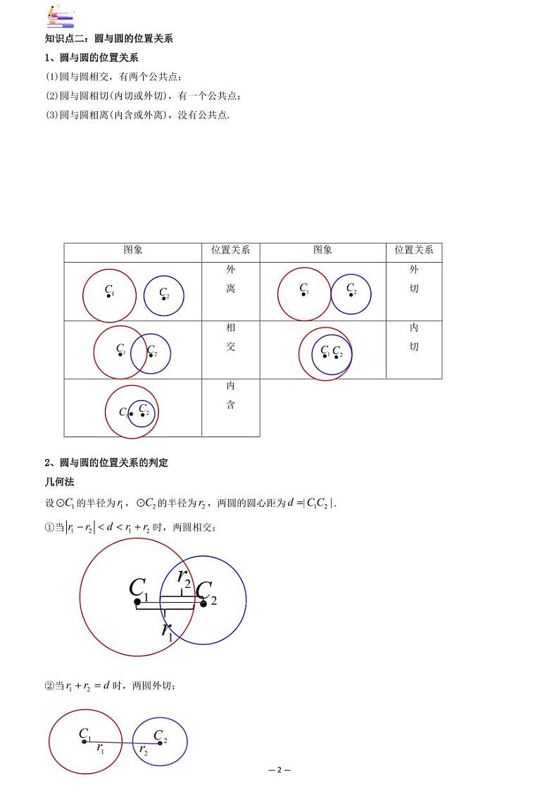 第10章  解析几何-第04讲 直线与圆、圆与圆的位置关系-2024版高考数学零基础一轮复习讲义PDF原卷+解析02