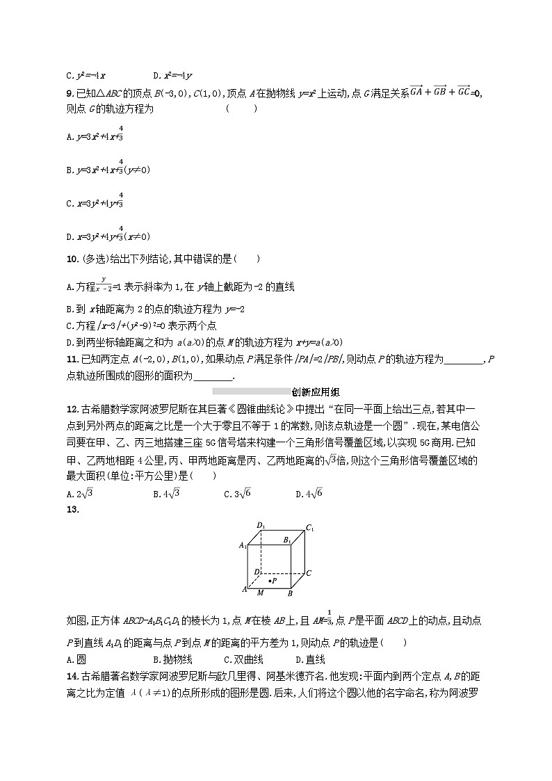 2025届高考数学一轮复习专项练习课时规范练43曲线与方程第2页