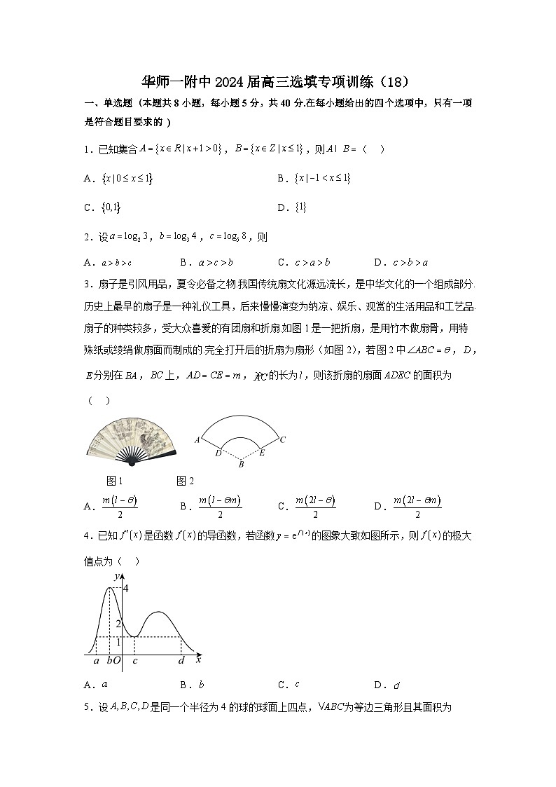 上海华师一附中2024届高三数学选填专项训练（18）试题第1页