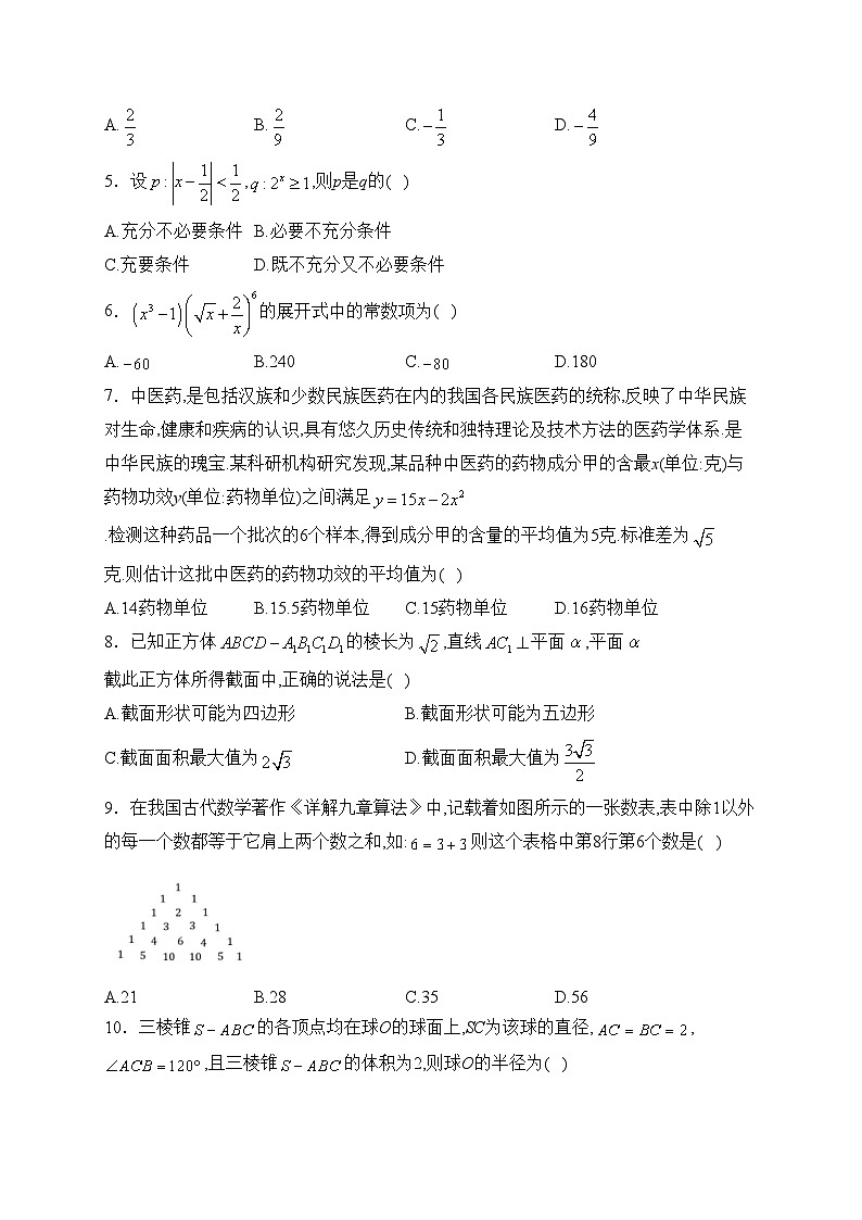 四川省泸县第四中学2024届高三下学期开学考试数学（理）试卷(含答案)第2页