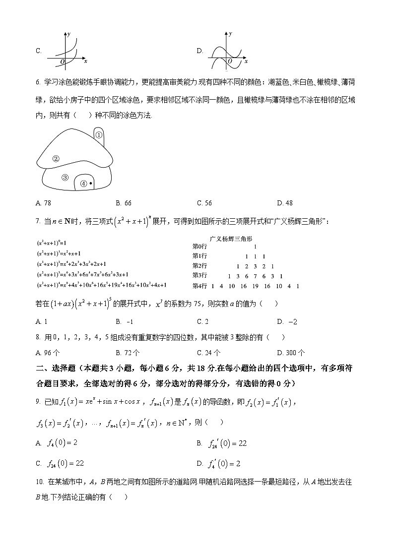 精品解析：陕西省咸阳市实验中学2023-2024学年高二下学期第一次月考数学试题（原卷版）第2页