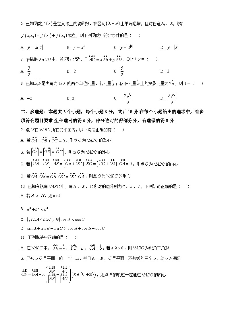 广东省深圳市深圳外国语学校理工高中2023-2024学年高一下学期3月调研考试数学试卷（原卷版+解析版）02