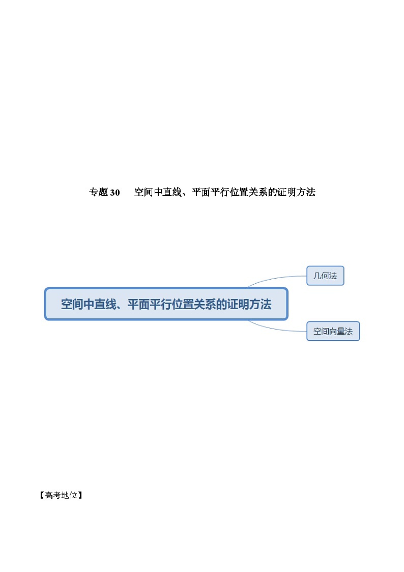 高考数学解题方法模板50讲 专题30 空间中直线、平面平行位置关系的证明方法（学生版）第2页
