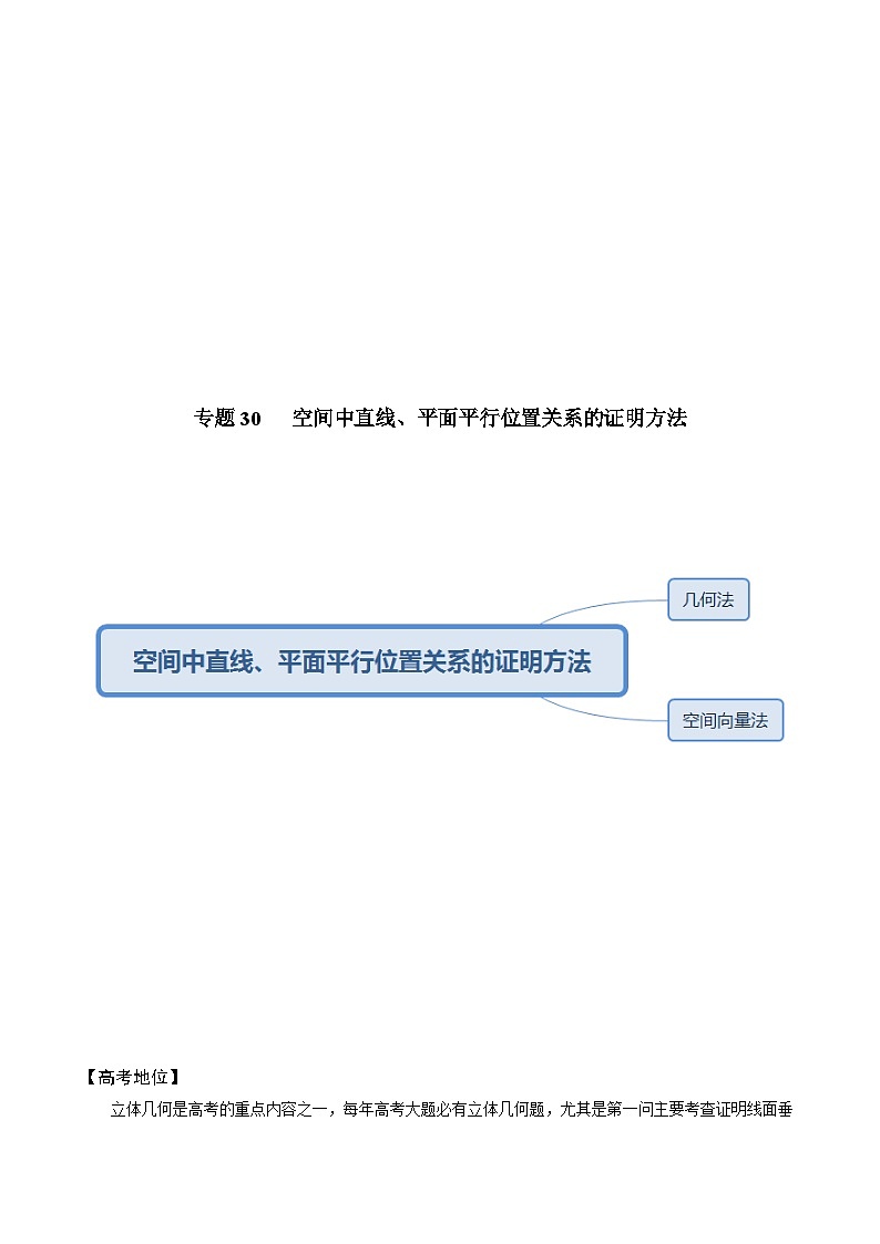 高考数学解题方法模板50讲 专题30 空间中直线、平面平行位置关系的证明方法（解析版）第2页