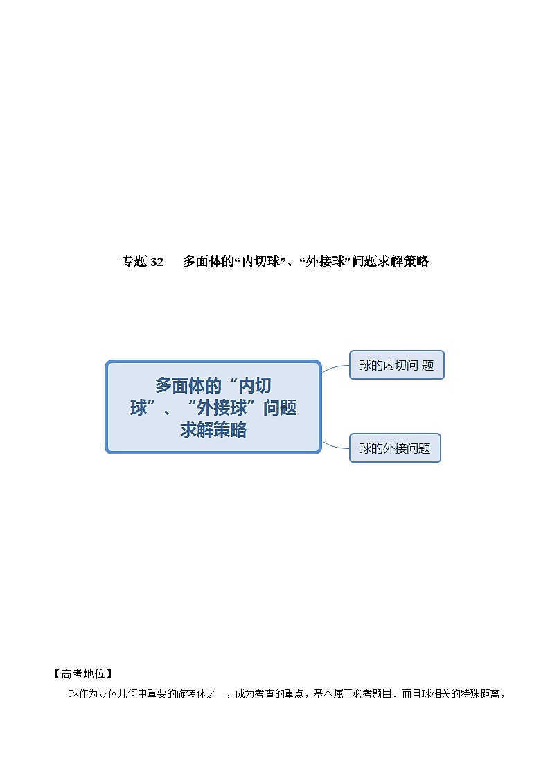 高考数学解题方法模板50讲 专题32 多面体的“内切球”、“外接球”问题求解策略（解析版）第2页