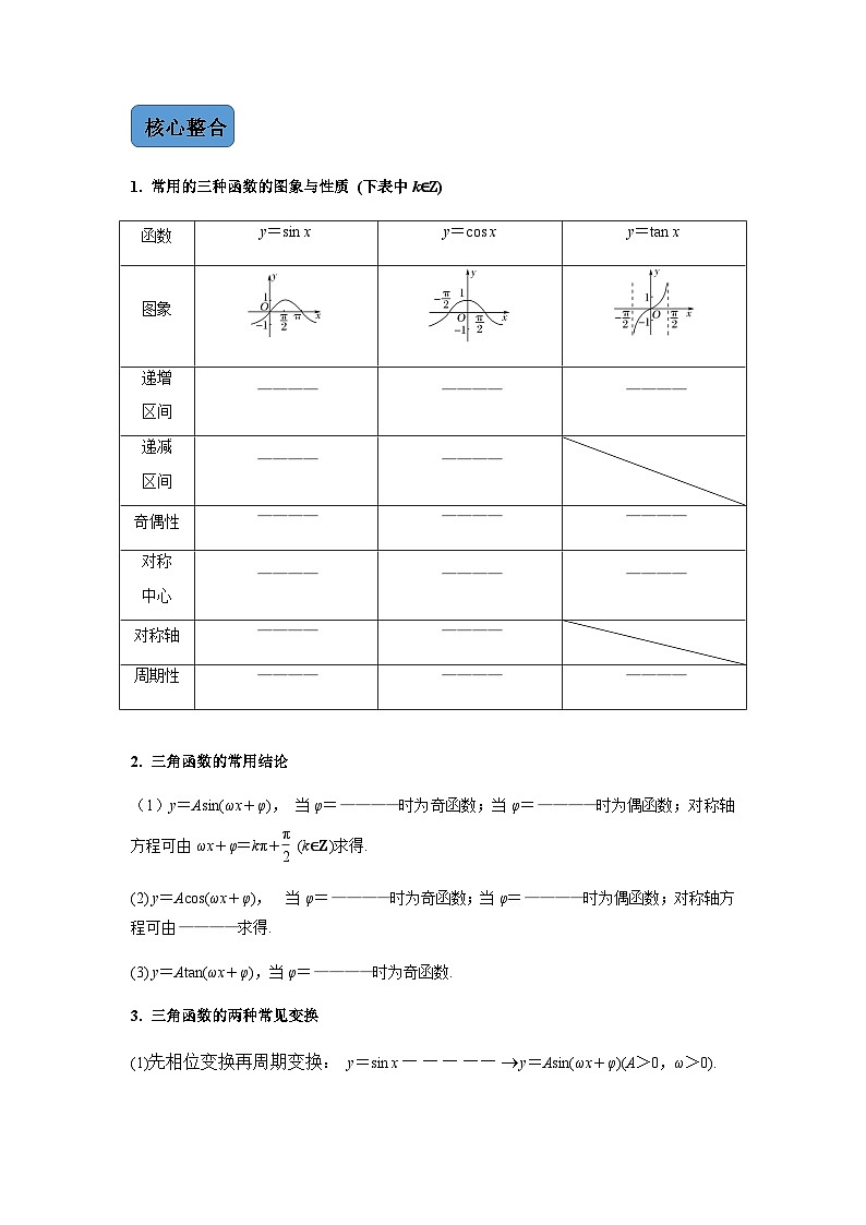 新高考数学二轮复习 专题1 第1讲 三角函数的图象与性质  【新教材·新高考】02