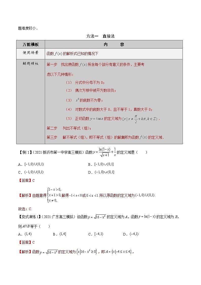 最新高考数学解题方法模板50讲 专题01 函数问题的灵魂-定义域问题03