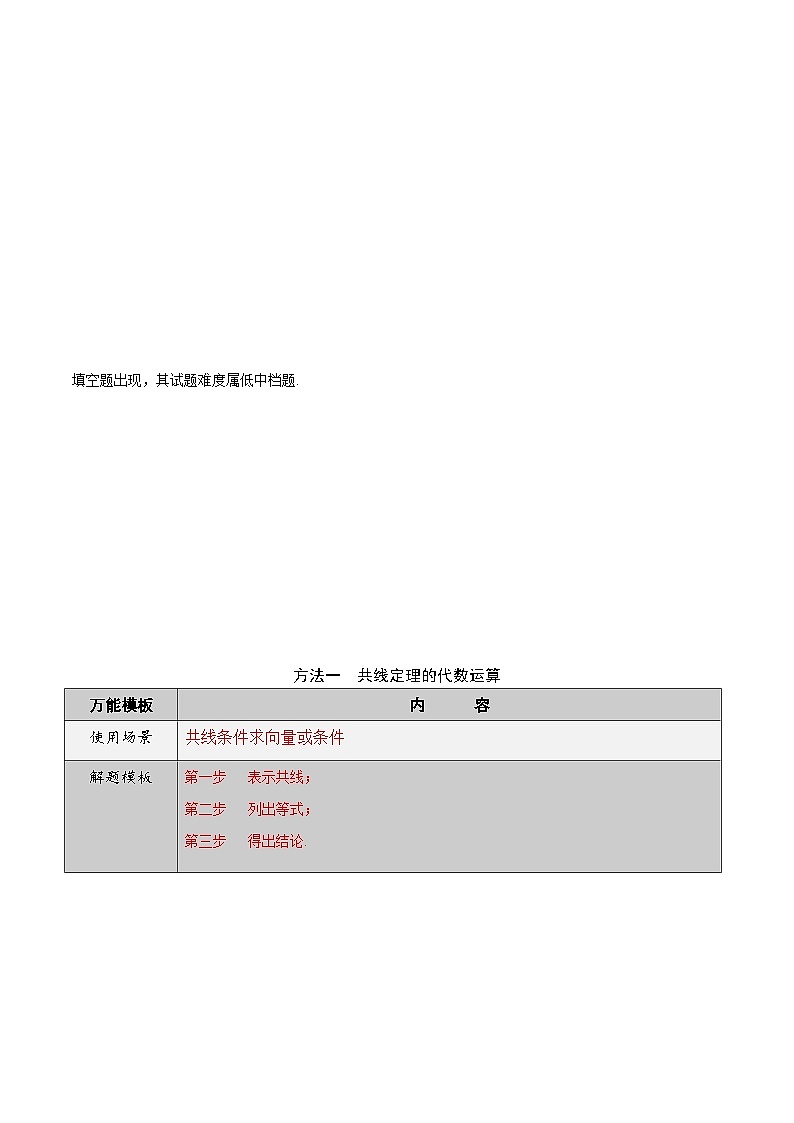 高考数学解题方法模板50讲 专题20 平面向量共线定理（学生版）第3页