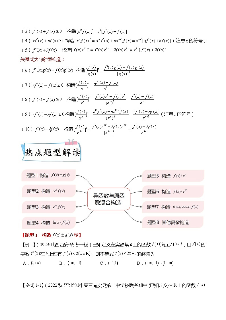 新高考数学【热点·重点·难点】专练  重难点3-1 导函数与原函数混合构造8大题型02