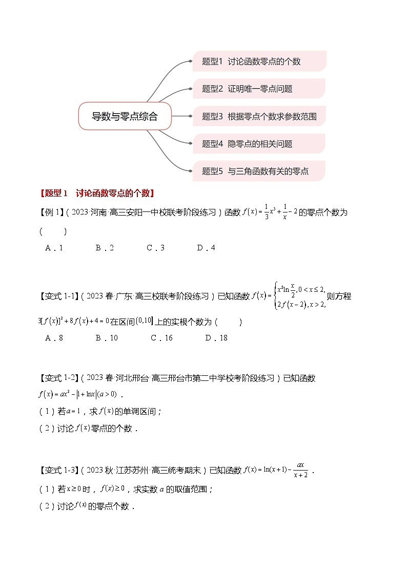 重难点3-3 导数与零点综合5大题型（原卷版）第3页