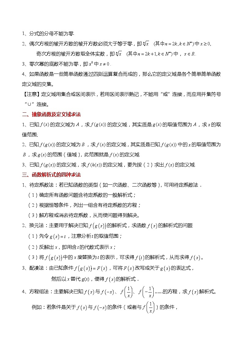 新高考数学【热点·重点·难点】专练  热点2-1 函数的定义域、解析式与值域8大题型02