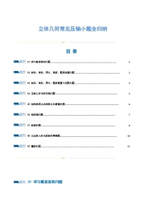 立体几何常见压轴小题全归纳（练习）（原卷及解析版）