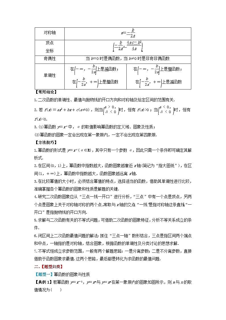 2024年新高考数学一轮复习题型归类与强化测试专题09幂函数与二次函数（教师版）02
