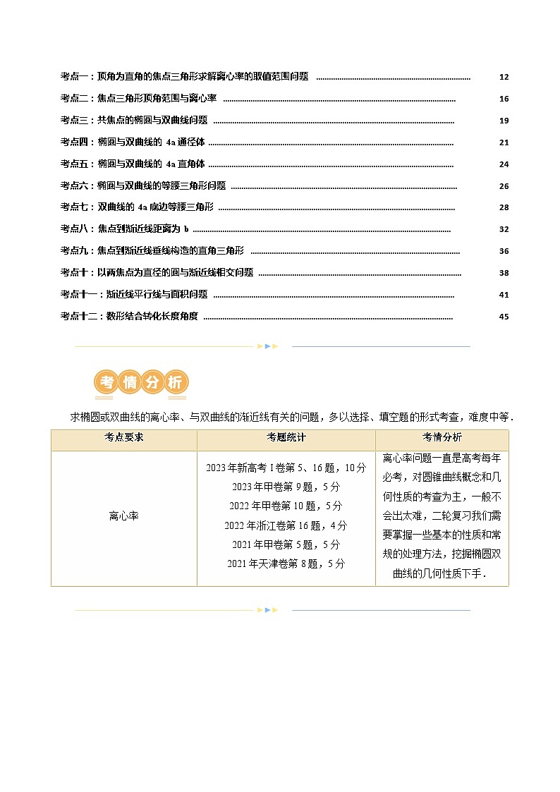 专题16 妙解离心率问题（12大核心考点）（讲义）-2024年高考数学二轮复习讲义（新教材新高考）02