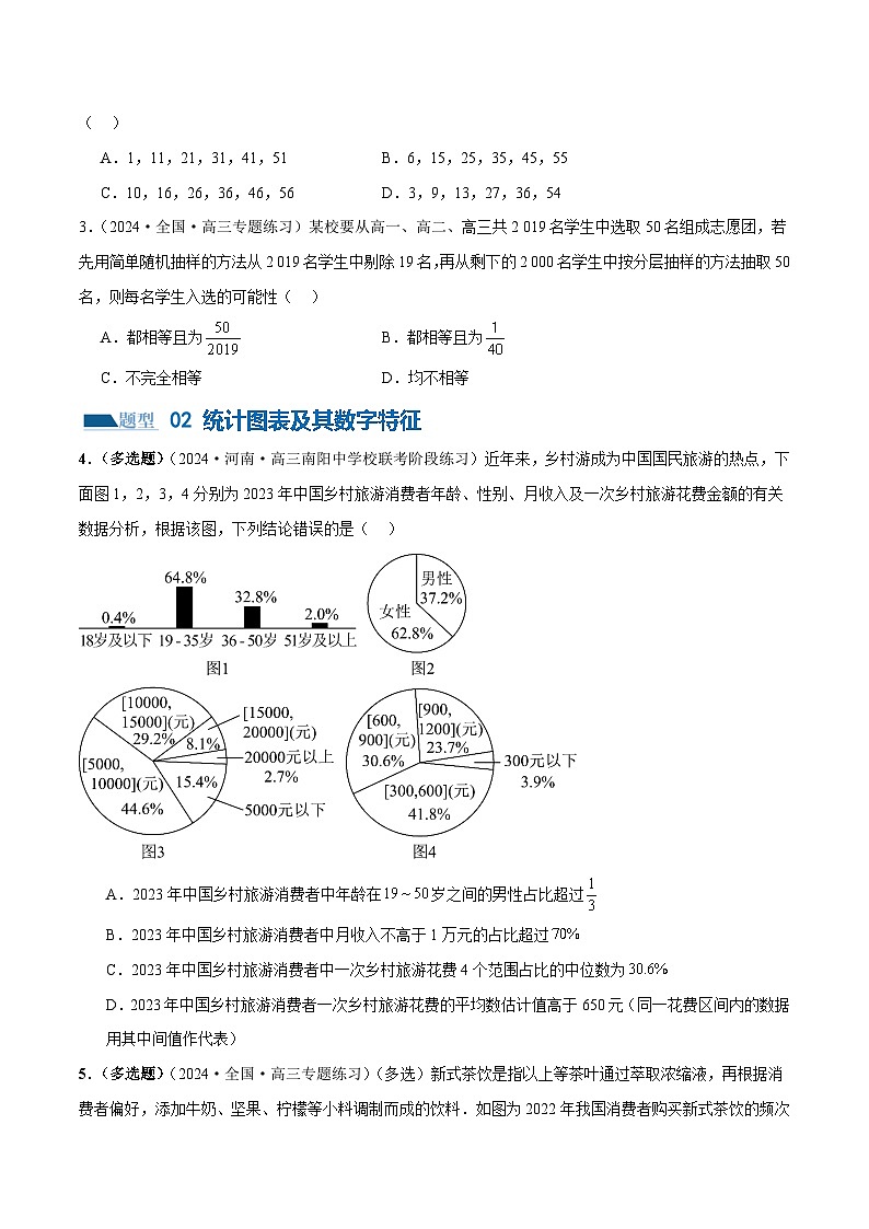 专题20 概率与统计常考小题归类（15大题型）（练习）（原卷版）第3页