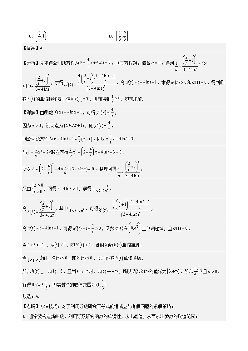 微重点02　函数的公切线问题（4大考点+强化训练）解析版第3页