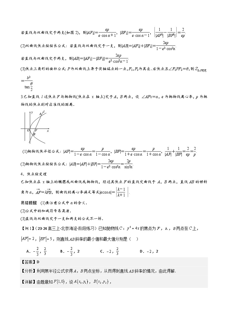 微重点11圆锥曲线中二级结论的应用（3大考点+强化训练）-冲刺985、211名校高考数学重难点培优全攻略（新高考专用）02
