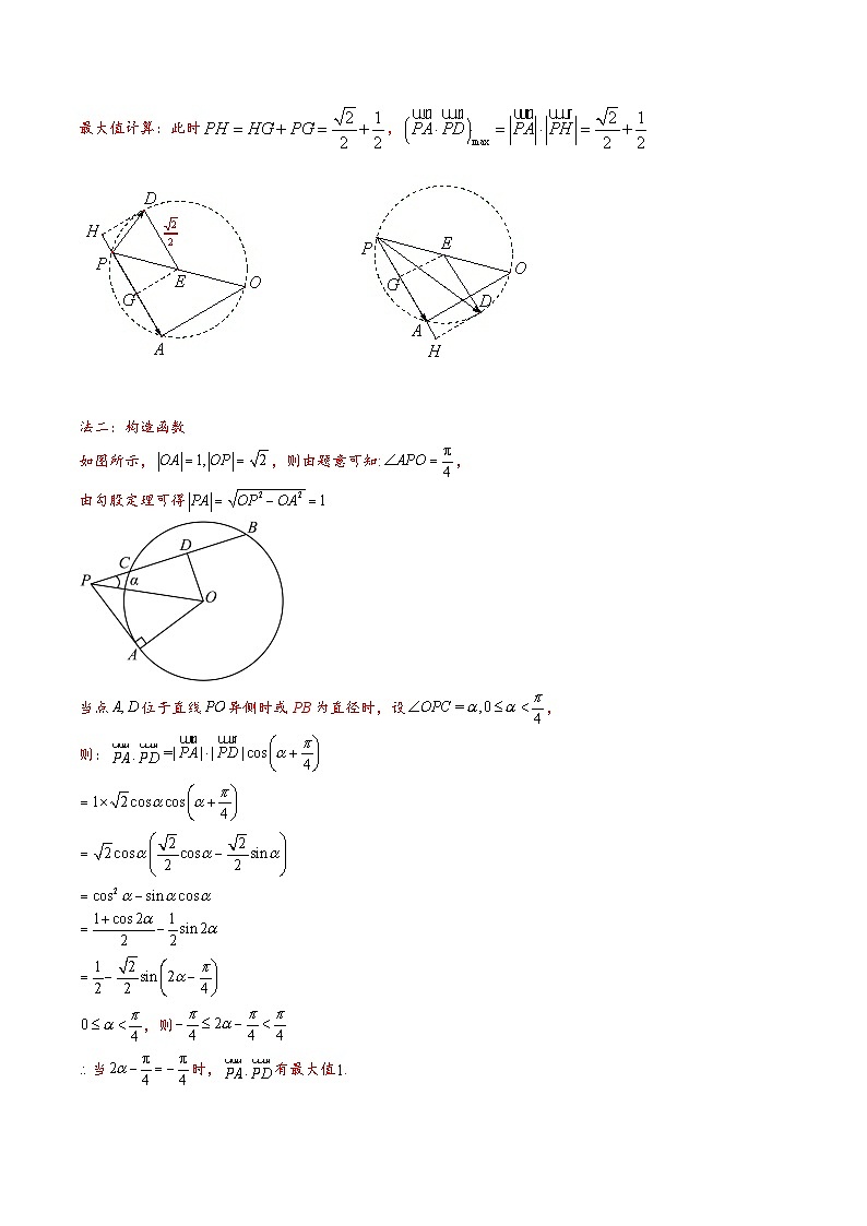 专题5.1  数量积（极化恒等式与投影法）-【模型技巧】备考2024高考数学二轮复习重难点突破专题（新高考专用）03