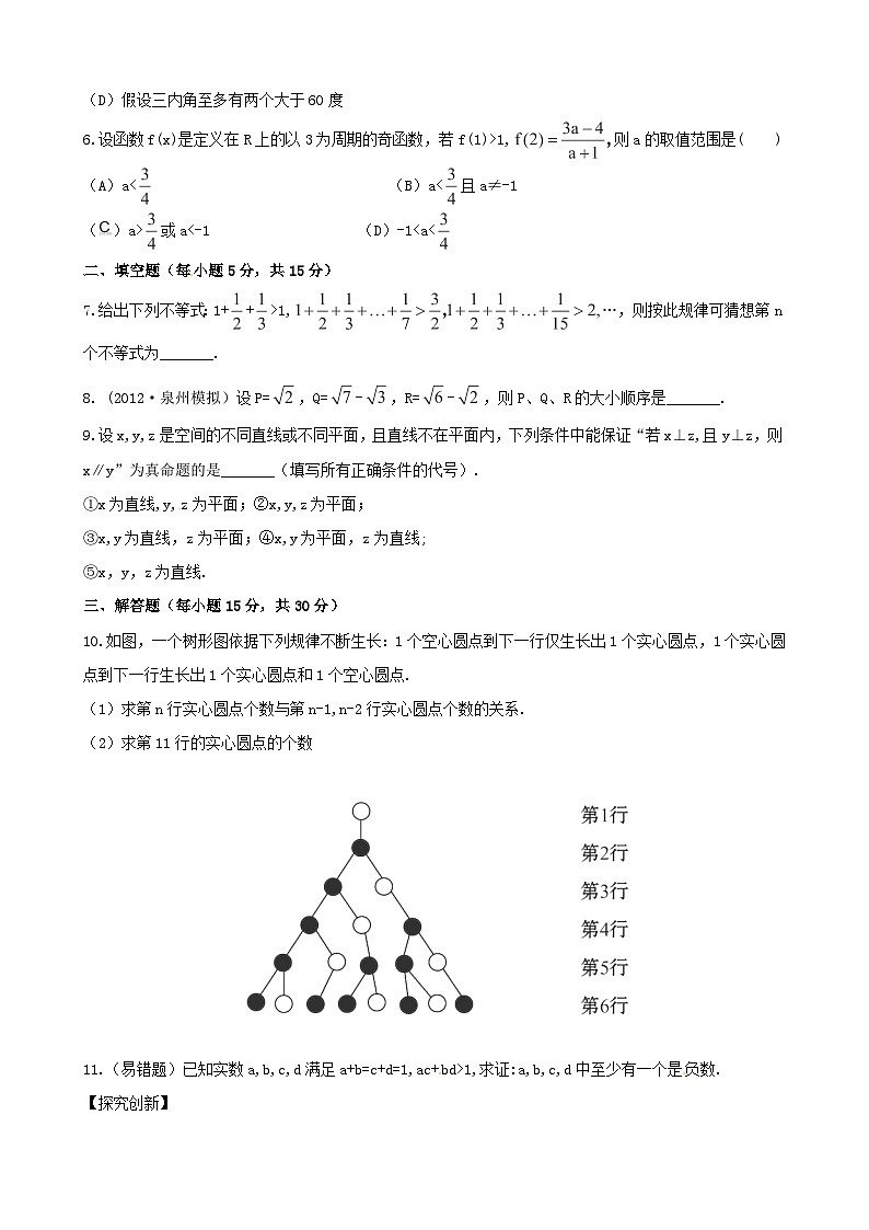 高考数学一轮复习 考点热身训练 6.2推理与证明第2页
