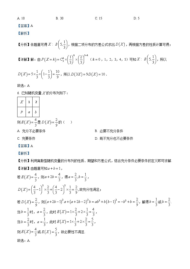 江西省丰城中学2023-2024学年高二下学期3月月考数学试题（Word版附解析）03