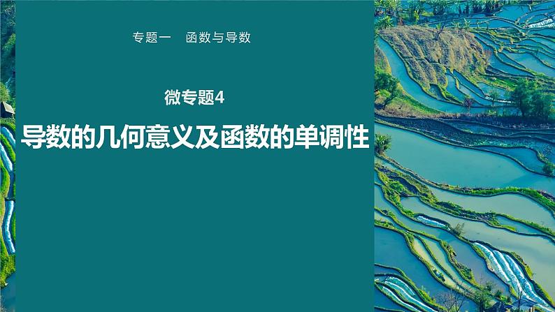 高考数学专题一　微专题4　导数的几何意义及函数的单调性课件PPT第1页