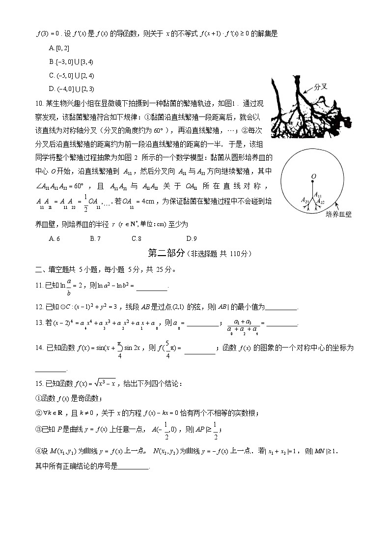 2024北京海淀高三一模数学试题及答案第2页