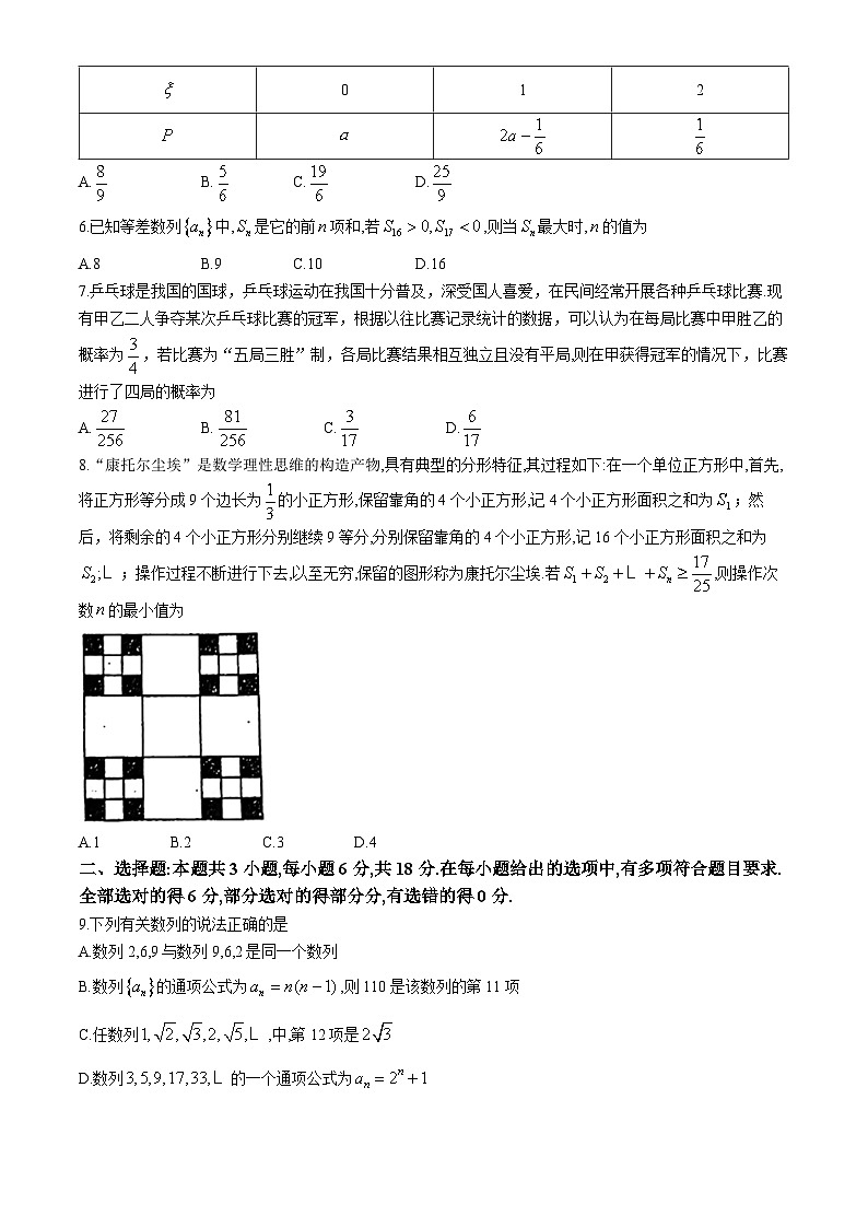 吉林省长春市绿园区长春市文理高中2023-2024学年高二下学期4月月考数学试题(无答案)第2页