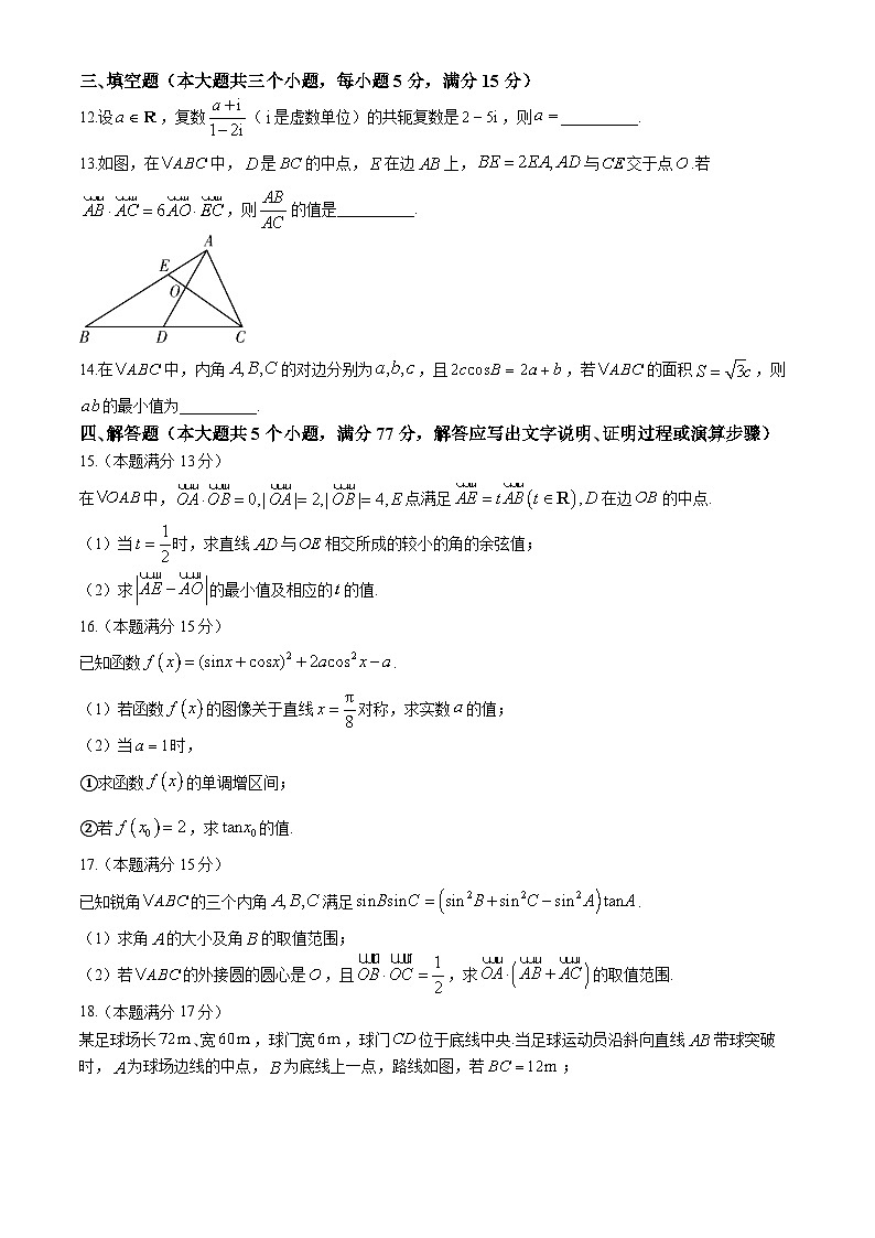 2024湖南师大附中高一下学期第一次大练习试题数学含解析第3页