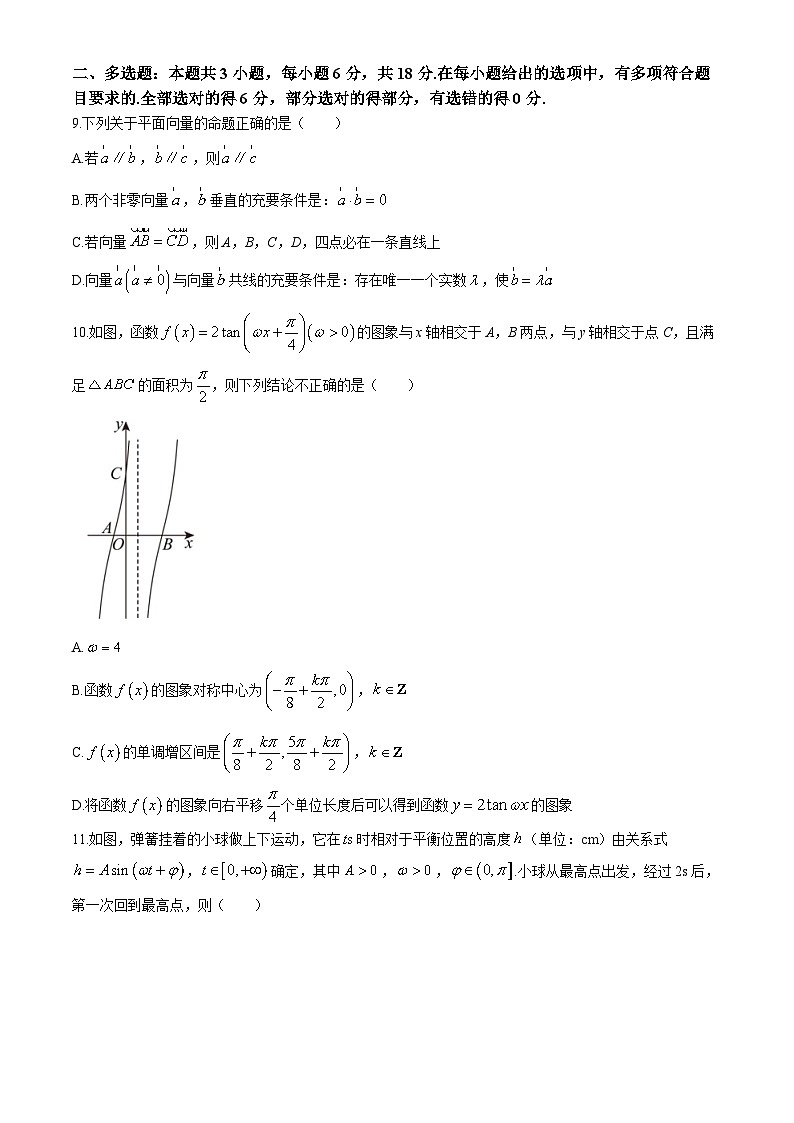 2024广东省四会中学、广信中学高一下学期第一次月考试题数学含解析02