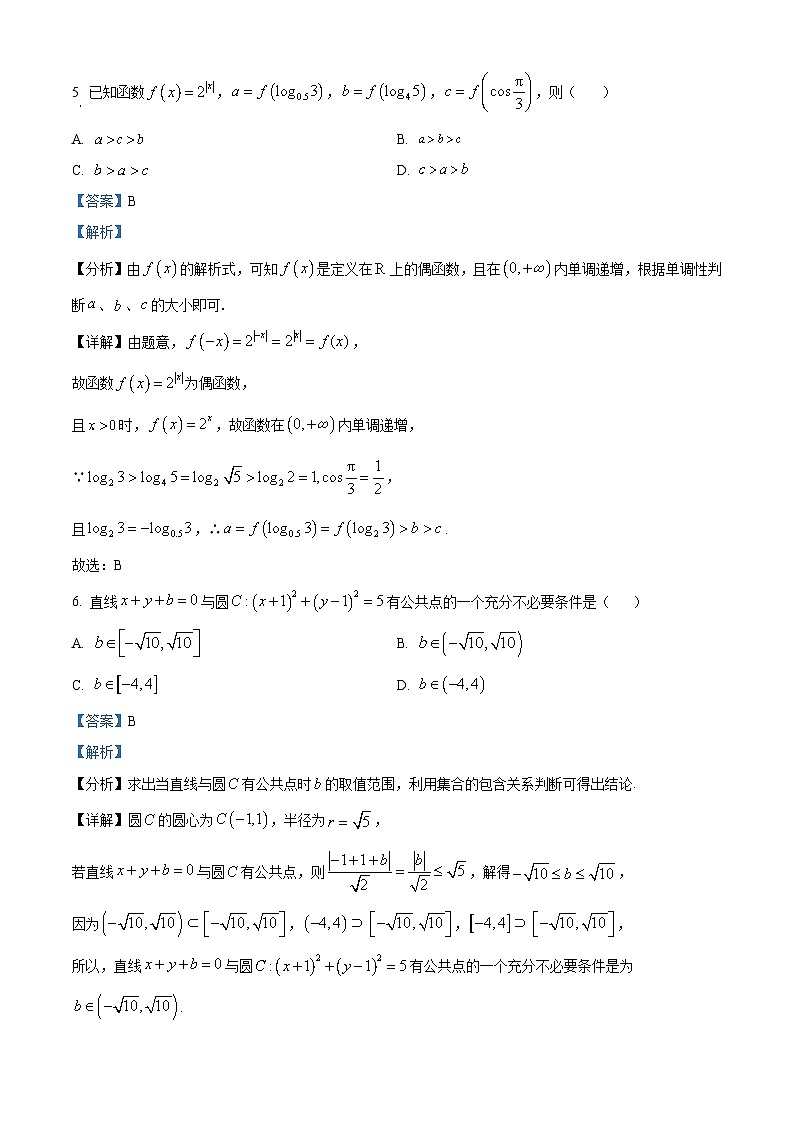 四川省绵阳南山中学实验学校2024届高三下学期4月月考理科数学试题（原卷版+解析版）03