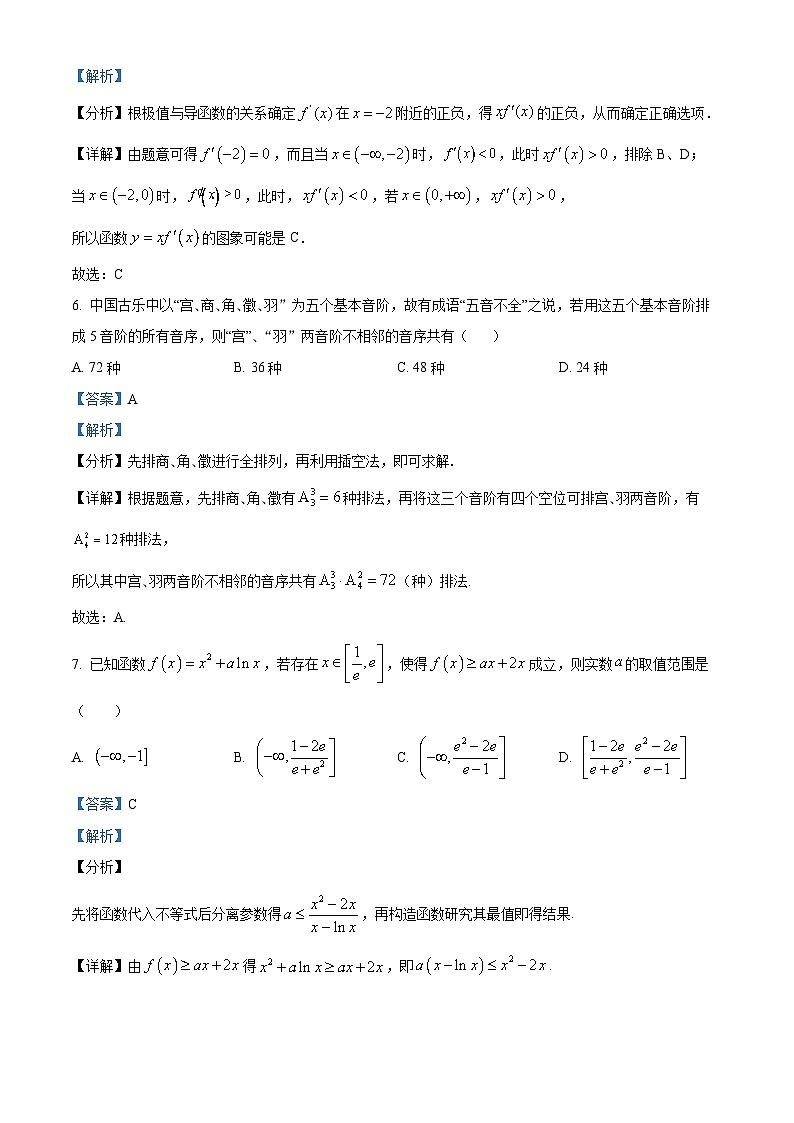 河北省唐山市开滦第二中学2023-2024学年高二下学期4月月考数学试题（原卷版+解析版）03