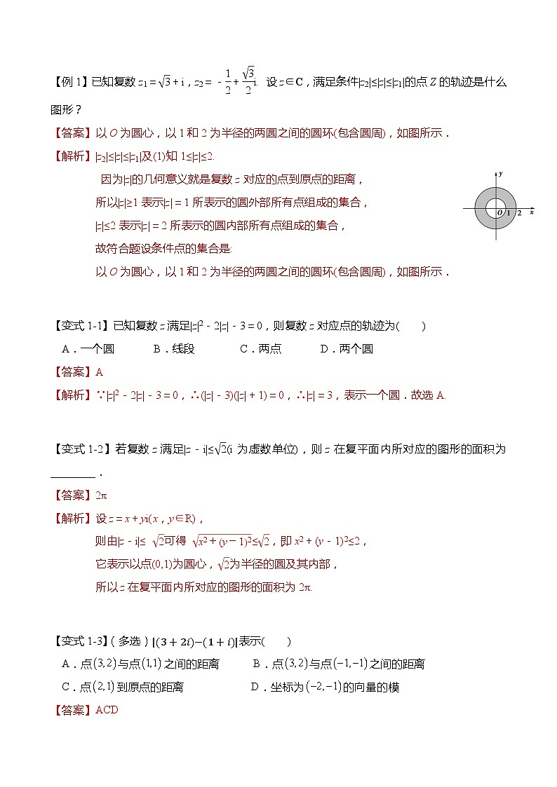 2024一轮数学讲义+题型细分与精练 95个专题 524个题型复数专题：利用复数几何意义求与模有关的最值问题--2024一轮数学讲义+题型细分与精练（解析版）第2页