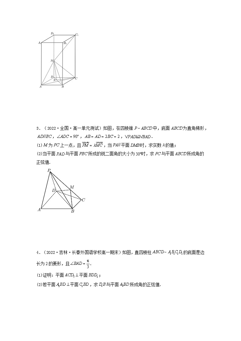 新高考版2023年高考数学必刷压轴题专题19立体几何与空间向量解答题压轴题（学生版）02