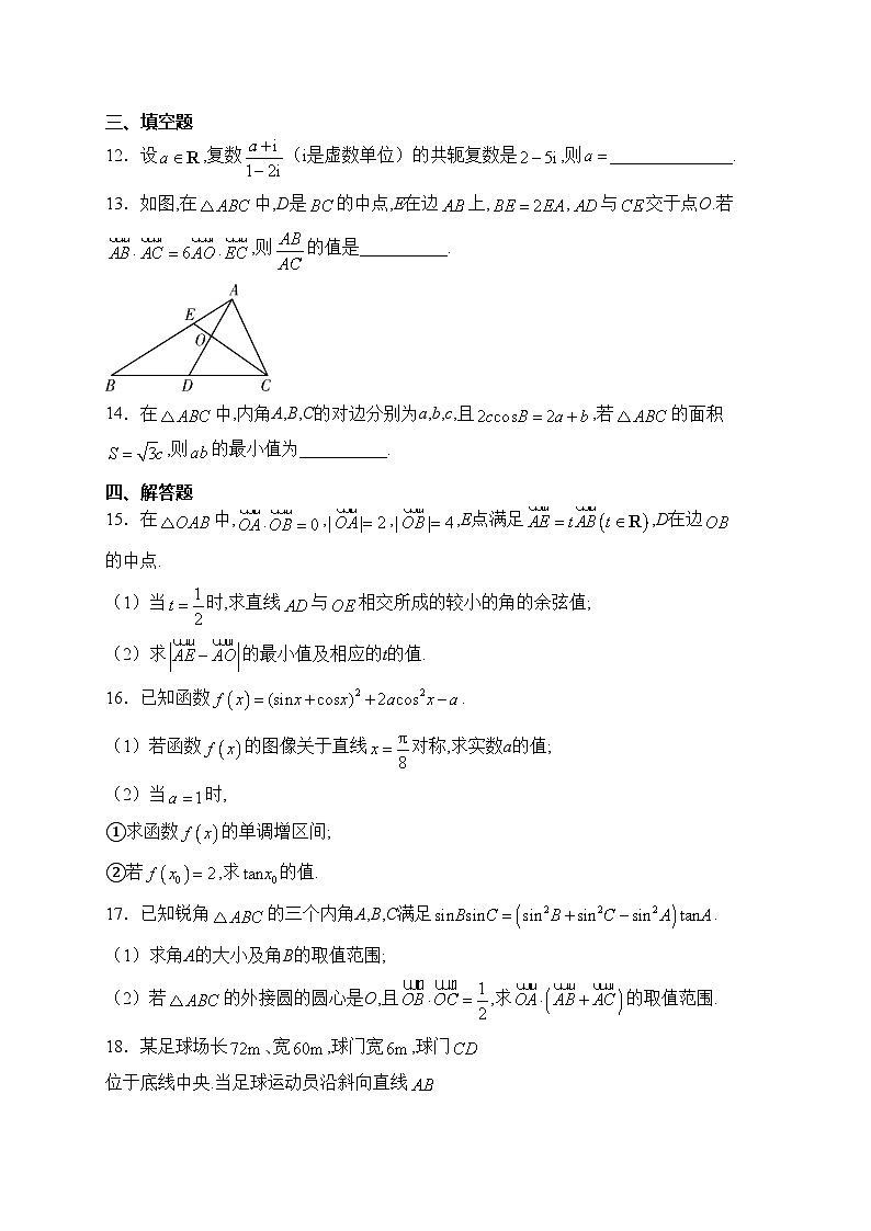 湖南师范大学附属中学2023-2024学年高一下学期第一次大练习数学试卷(含答案)第3页