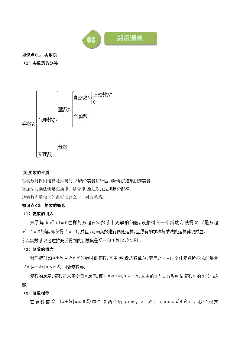 人教A版高中数学（必修第二册）同步讲义第18讲 7.1.1 数系的扩充和复数的概念（2份打包，原卷版+教师版）02