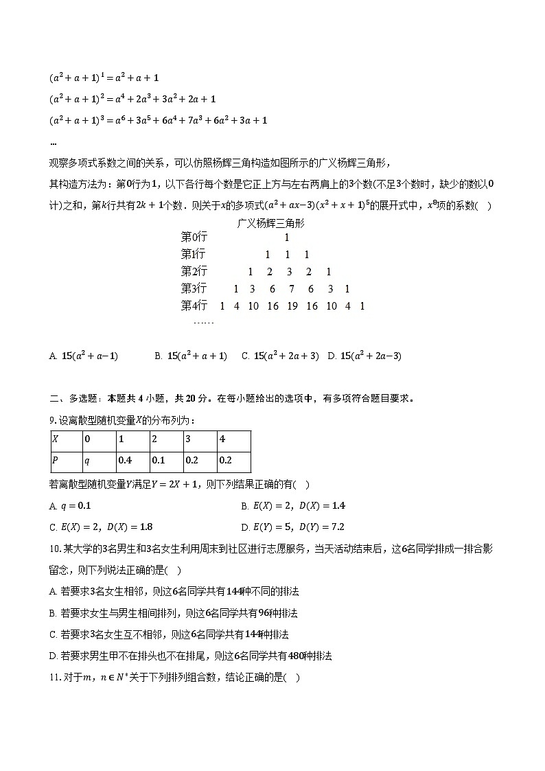 2023-2024学年宁夏石嘴山三中高二（下）第一次月考数学试卷（含解析）02