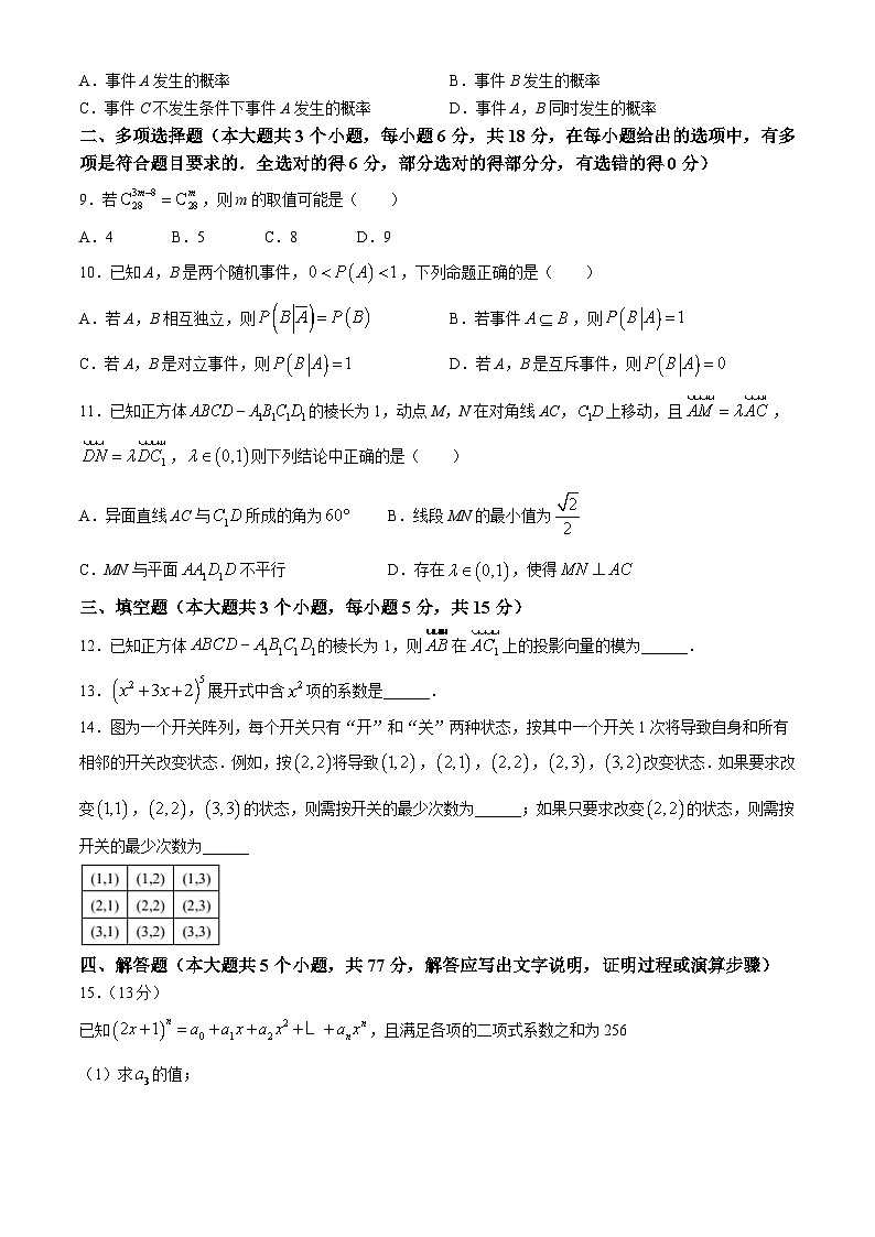 江苏省徐州市2023-2024学年高二下学期期中学业水平质量监测数学试题02