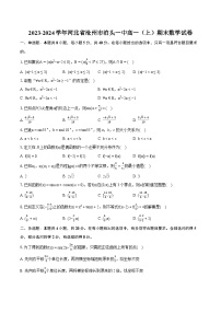 2023-2024学年河北省沧州市泊头一中高一（上）期末数学试卷（含详细答案解析）