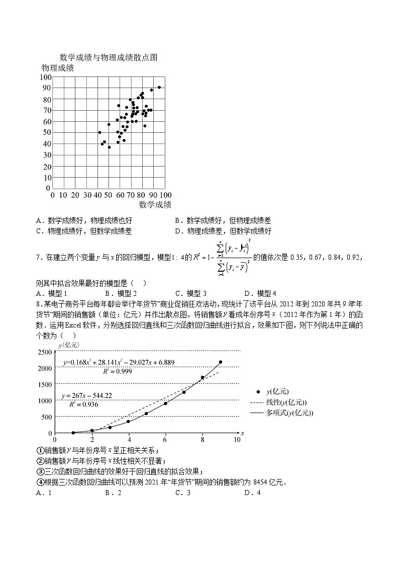 9.1.1 变量的相关性（题型专训）-高二数学同步精品课堂（苏教版2019选择性必修第二册）02