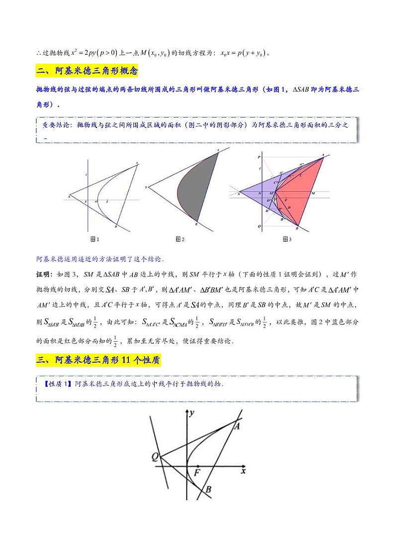高考数学二轮专题复习——阿基米德三角形概念、11性质、结论与推广第2页