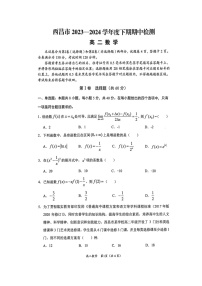 四川省凉山州西昌市2023-2024学年高二下学期期中检测数学试题