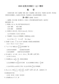 2022北京大兴高三(上学期)期中数学试卷及答案1