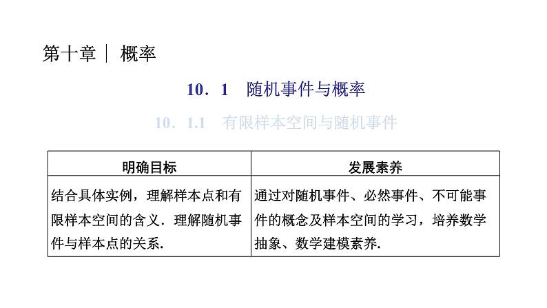 人教A版高中数学必修第二册10-1随机事件与概率课件01
