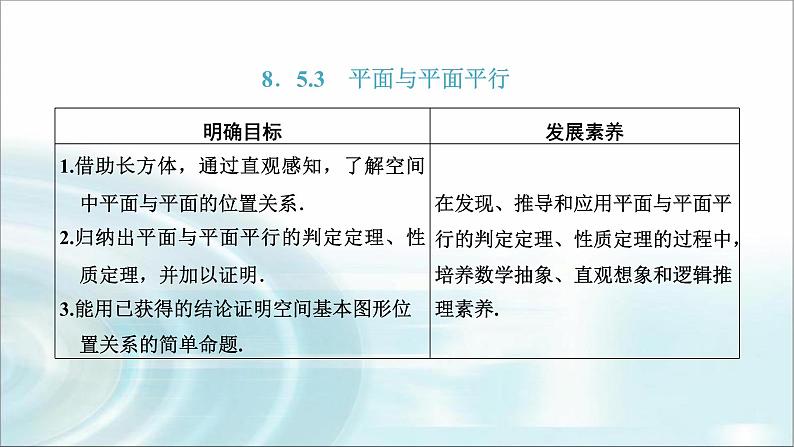 人教A版高中数学必修第二册8-5-3平面与平面平行课件第1页