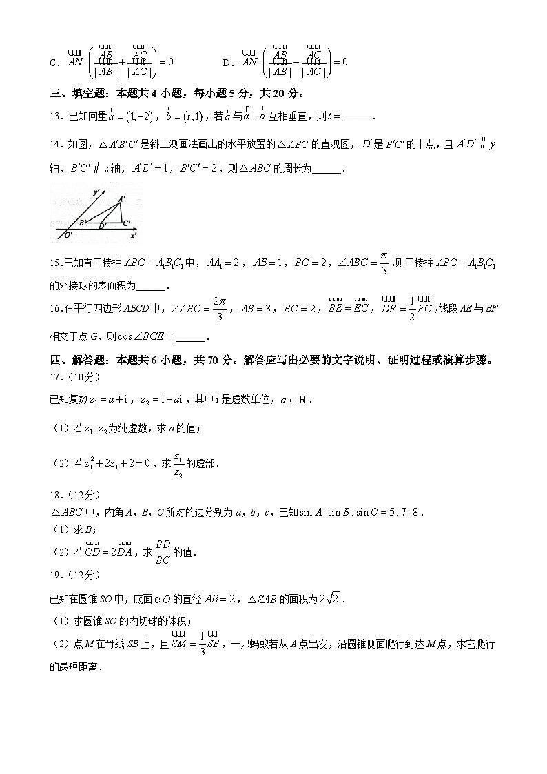 2024洛阳高一下学期4月期中考试数学含答案第3页