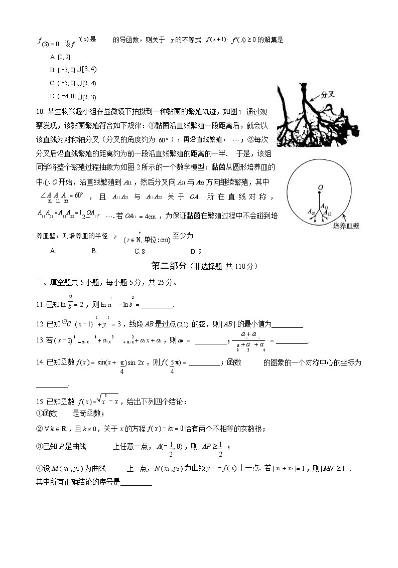 2024届北京市海淀区高三一模数学试卷第2页