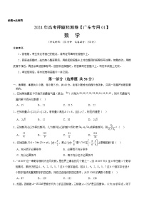 2024年高考押题预测卷—数学（广东专用01，新题型结构）（考试版）